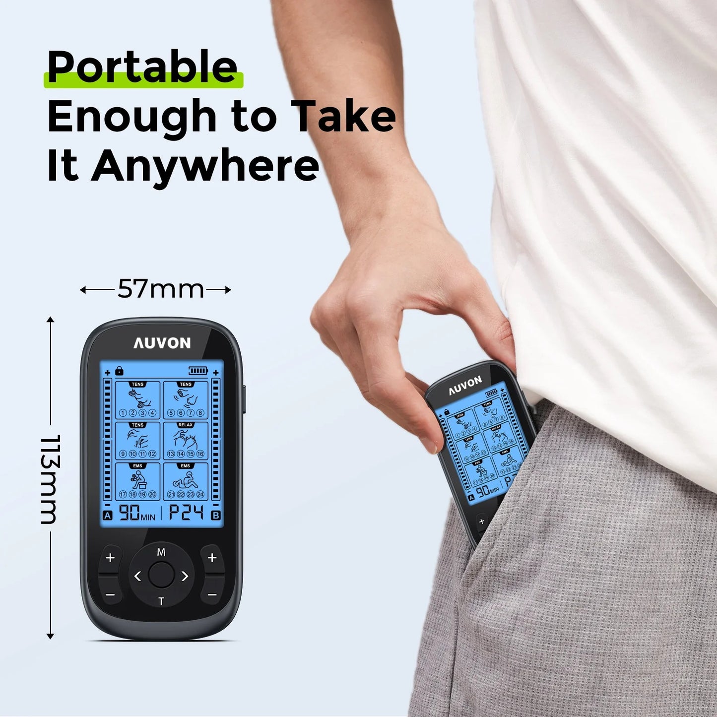 AUVON 3-in-1 TENS &amp; EMS Unit